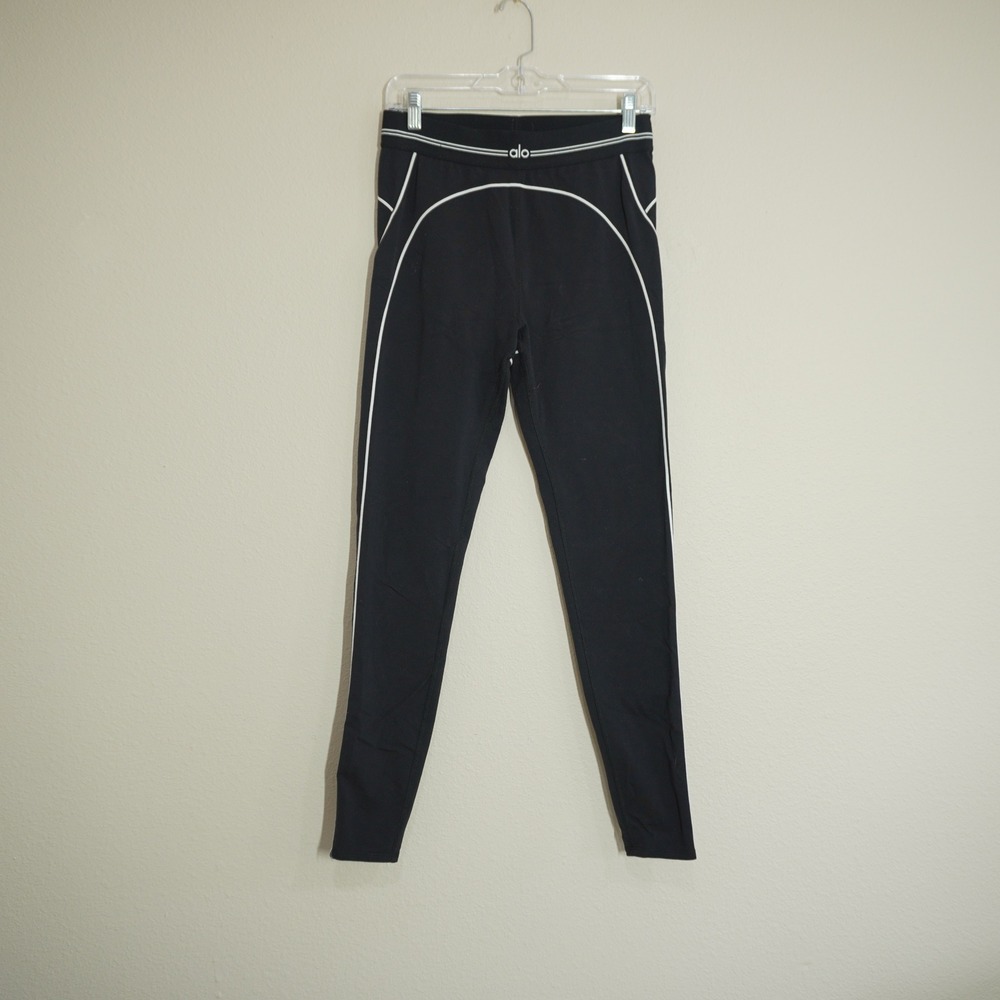 Alo Yoga Black Size Large Airbrush High Waist Heart Throb Leggings Gym Athletic